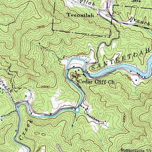 Topographic Map of Cedar Cliff Church, NC