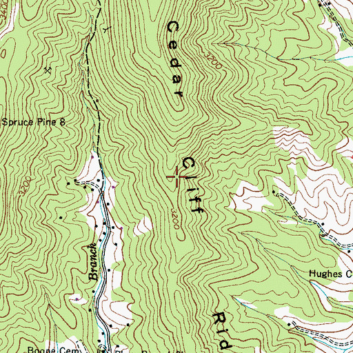Topographic Map of Cedar Cliff Ridge, NC