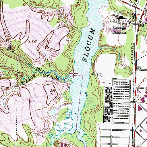 Topographic Map of Cedar Creek, NC