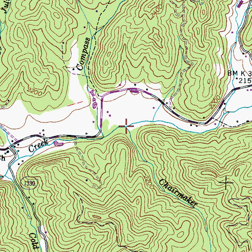 Topographic Map of Chairmaker Branch, NC