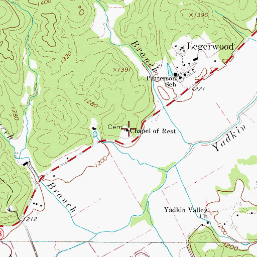 Topographic Map of Chapel of Rest, NC