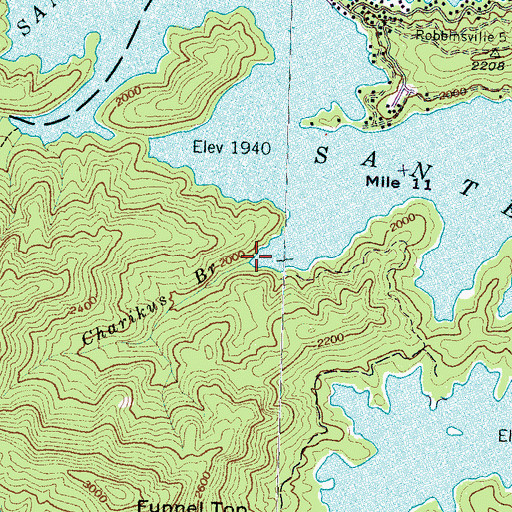 Topographic Map of Charikus Branch, NC