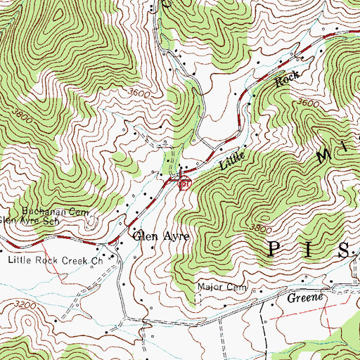 Topographic Map of Charles Creek, NC