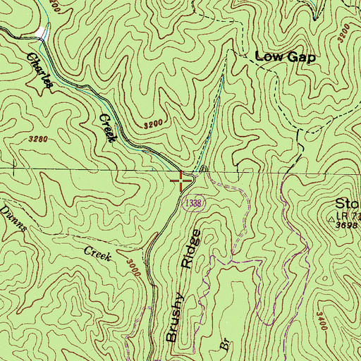 Topographic Map of Charles Creek, NC