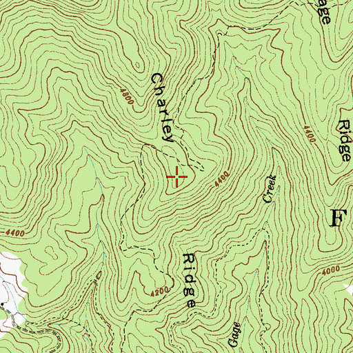 Topographic Map of Charley Ridge, NC