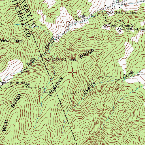 Topographic Map of Charlies Ridge, NC