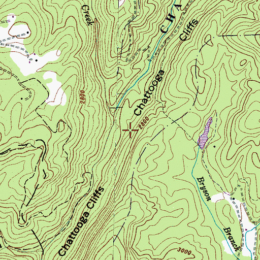 Topographic Map of Chattooga Cliffs, NC