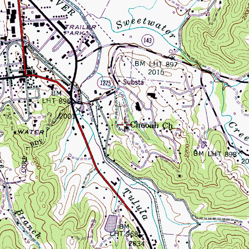 Topographic Map of Cheoah Church, NC