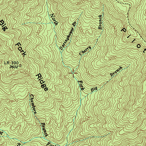 Topographic Map of Cherry Branch, NC