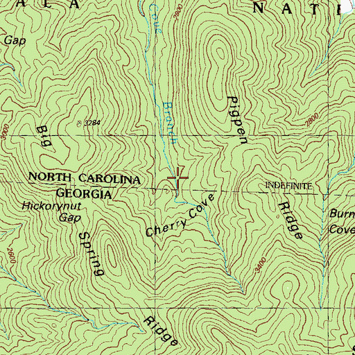 Topographic Map of Cherry Cove, NC