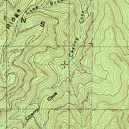 Topographic Map of Cherry Cove, NC
