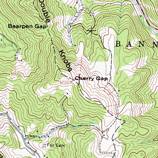 Topographic Map of Cherry Gap, NC