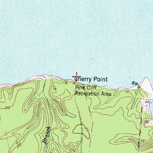 Topographic Map of Cherry Point, NC