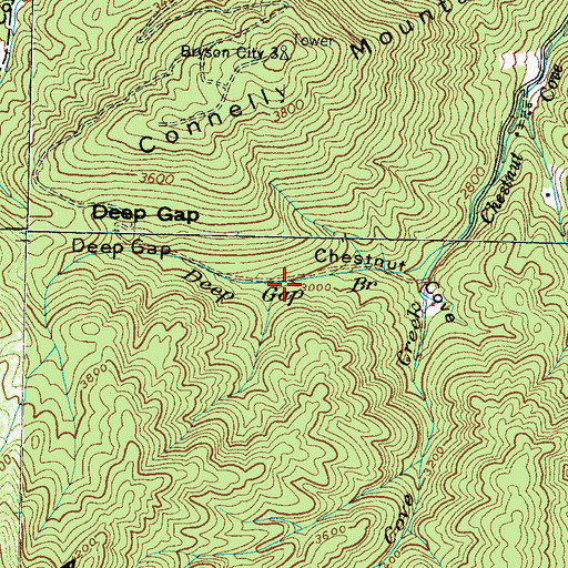 Topographic Map of Chestnut Cove, NC