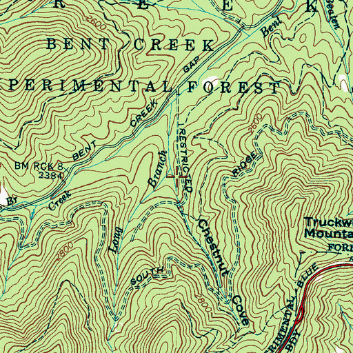 Topographic Map of Chestnut Cove, NC