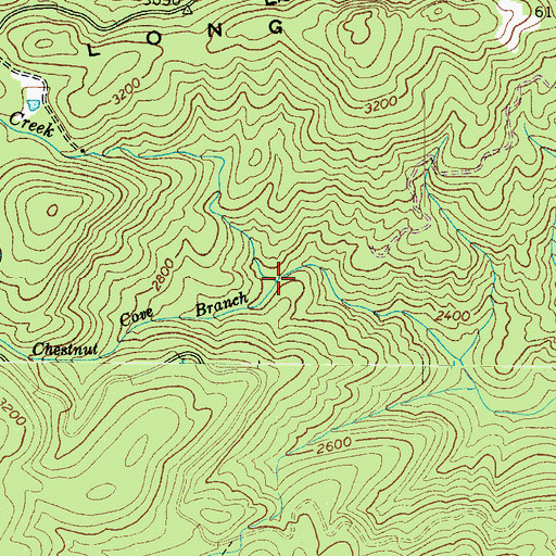 Topographic Map of Chestnut Cove Branch, NC