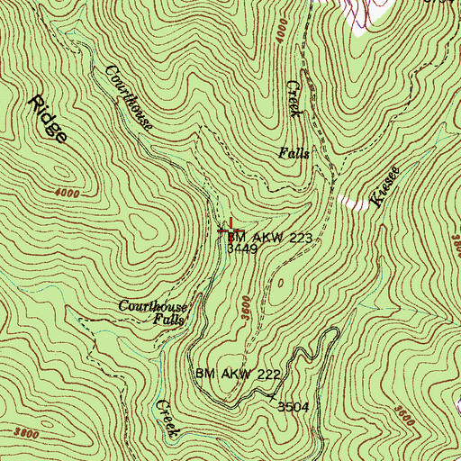 Topographic Map of Chestnut Creek, NC