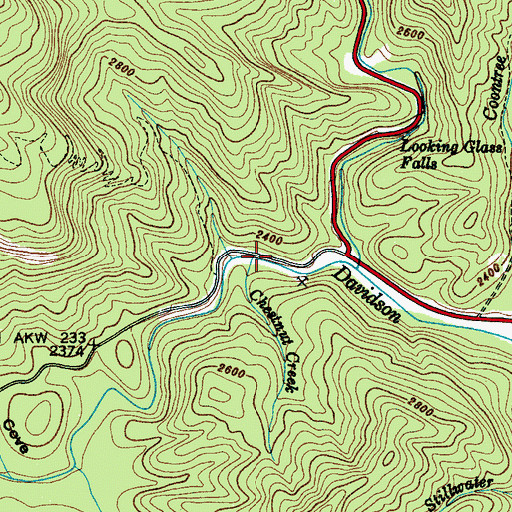 Topographic Map of Chestnut Creek, NC