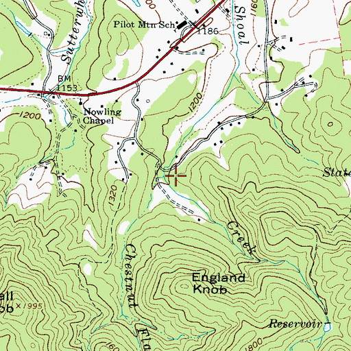 Topographic Map of Chestnut Flat Branch, NC