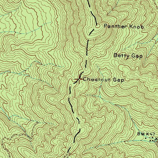 Topographic Map of Chestnut Gap, NC