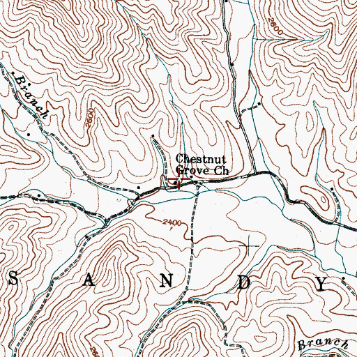 Topographic Map of Chestnut Grove Church, NC
