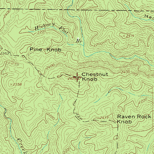 Topographic Map of Chestnut Knob, NC