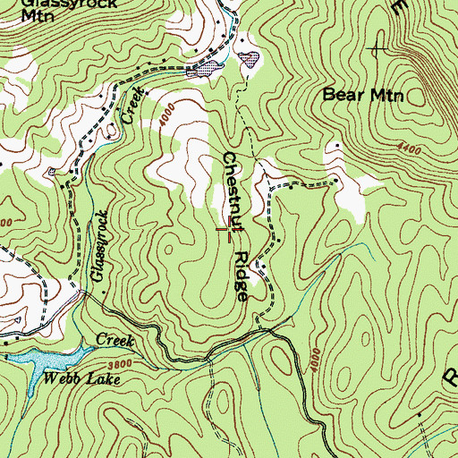 Topographic Map of Chestnut Ridge, NC
