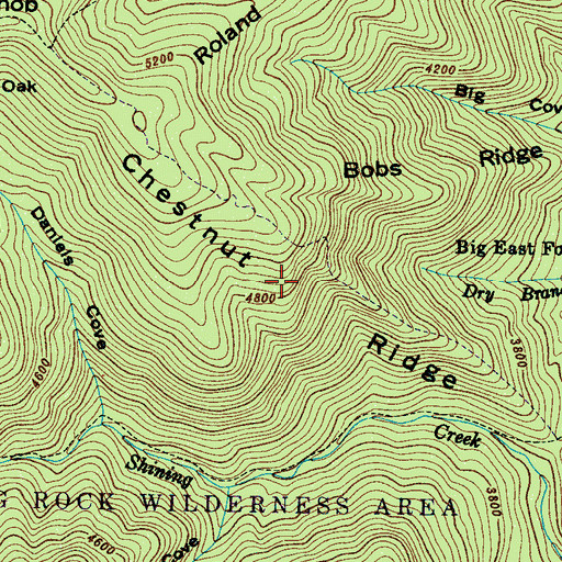 Topographic Map of Chestnut Ridge, NC