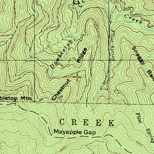 Topographic Map of Chestnut Ridge, NC