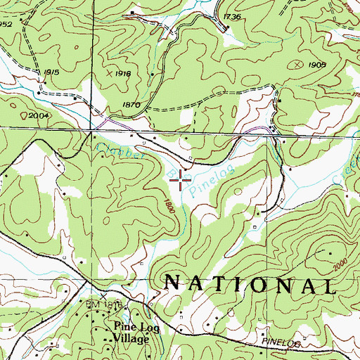 Topographic Map of Clabber Branch, NC