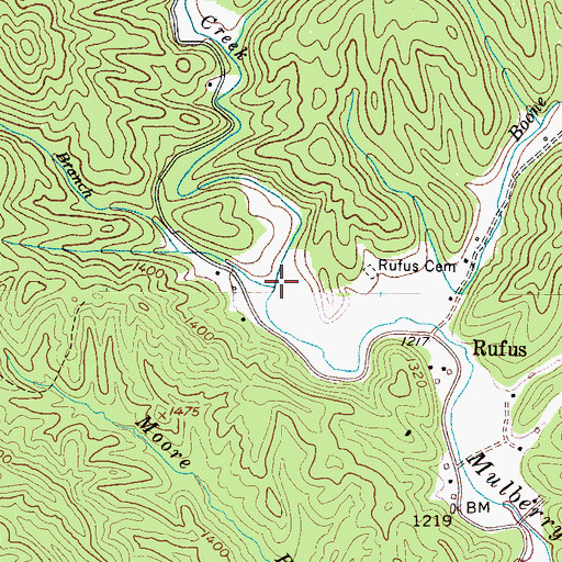 Topographic Map of Clark Branch, NC