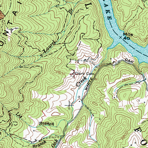 Topographic Map of Clark Cemetery, NC