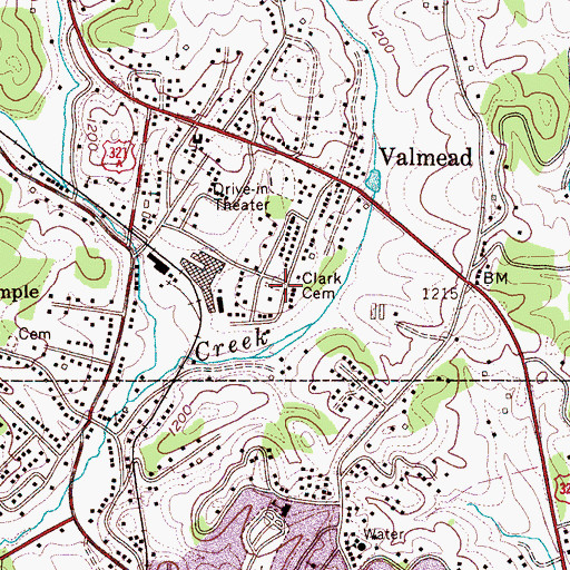 Topographic Map of Clark Cemetery, NC