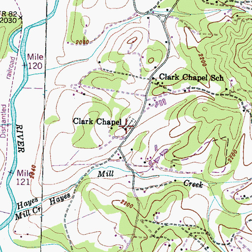 Topographic Map of Clark Chapel, NC