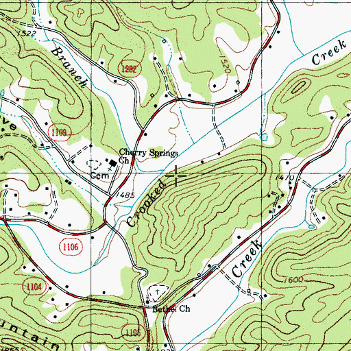 Topographic Map of Clarks Branch, NC