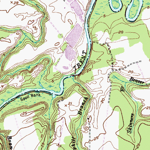 Topographic Map of Clayhill Branch, NC