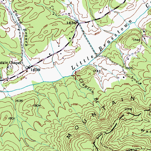 Topographic Map of Clayton Branch, NC