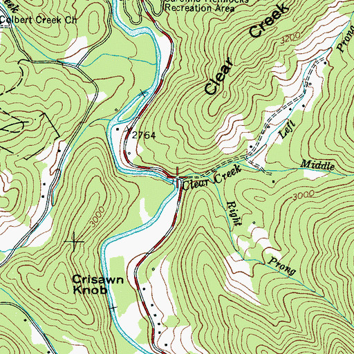 Topographic Map of Clear Creek, NC