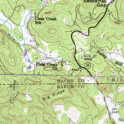 Topographic Map of Clear Creek Church, NC