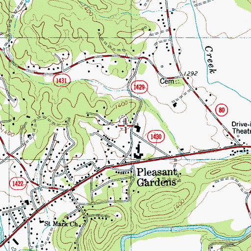 Topographic Map of Clear Creek Church, NC