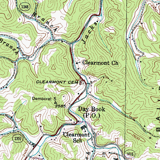 Topographic Map of Clearmont Cemetery, NC