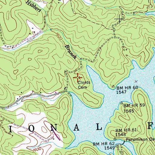 Topographic Map of Clonts Cemetery, NC