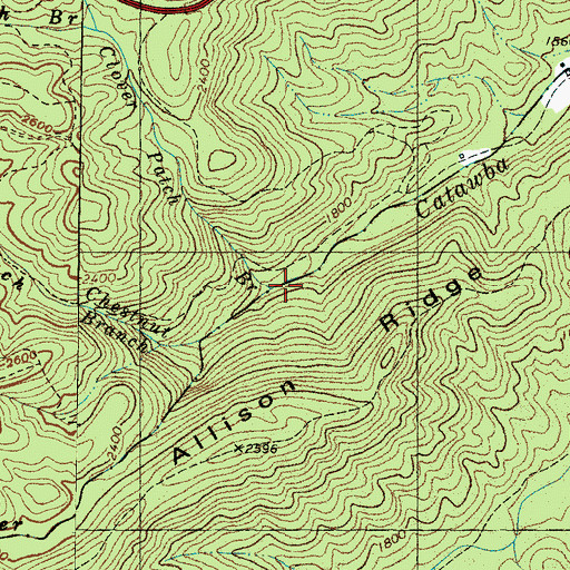 Topographic Map of Clover Patch Branch, NC