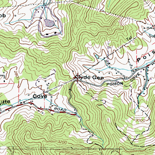 Topographic Map of Clyde Gap, NC