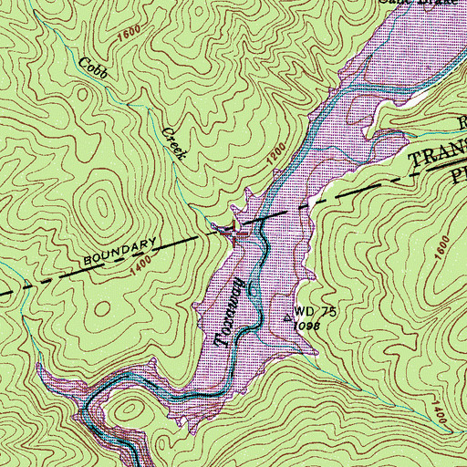 Topographic Map of Cobb Creek, NC