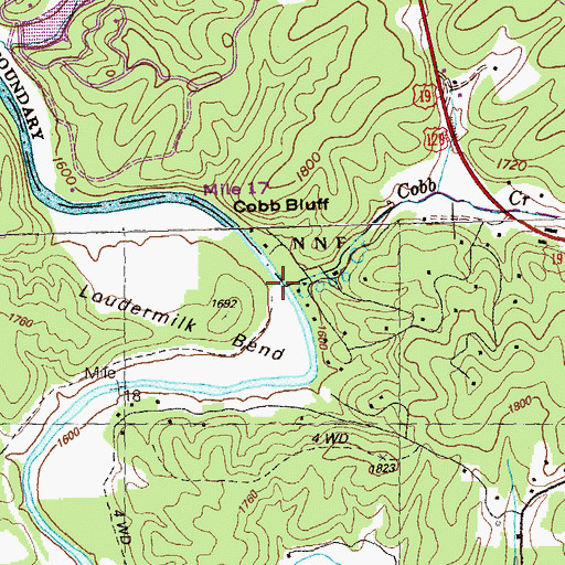 Topographic Map of Cobb Creek, NC