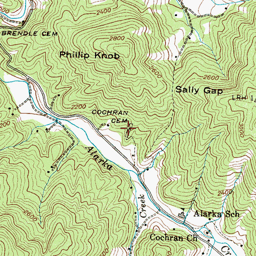 Topographic Map of Cochran Cemetery, NC