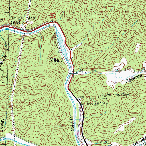 Topographic Map of Cochran Creek, NC