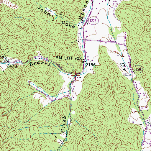 Topographic Map of Cody Branch, NC