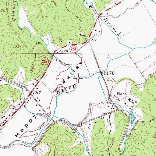 Topographic Map of Coffey Branch, NC